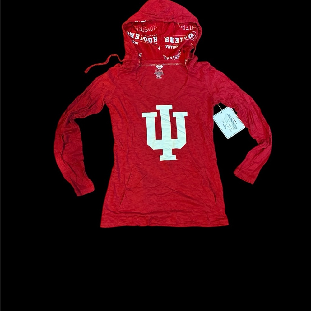 Indiana University Red Hooded Sweatshirt with Logo